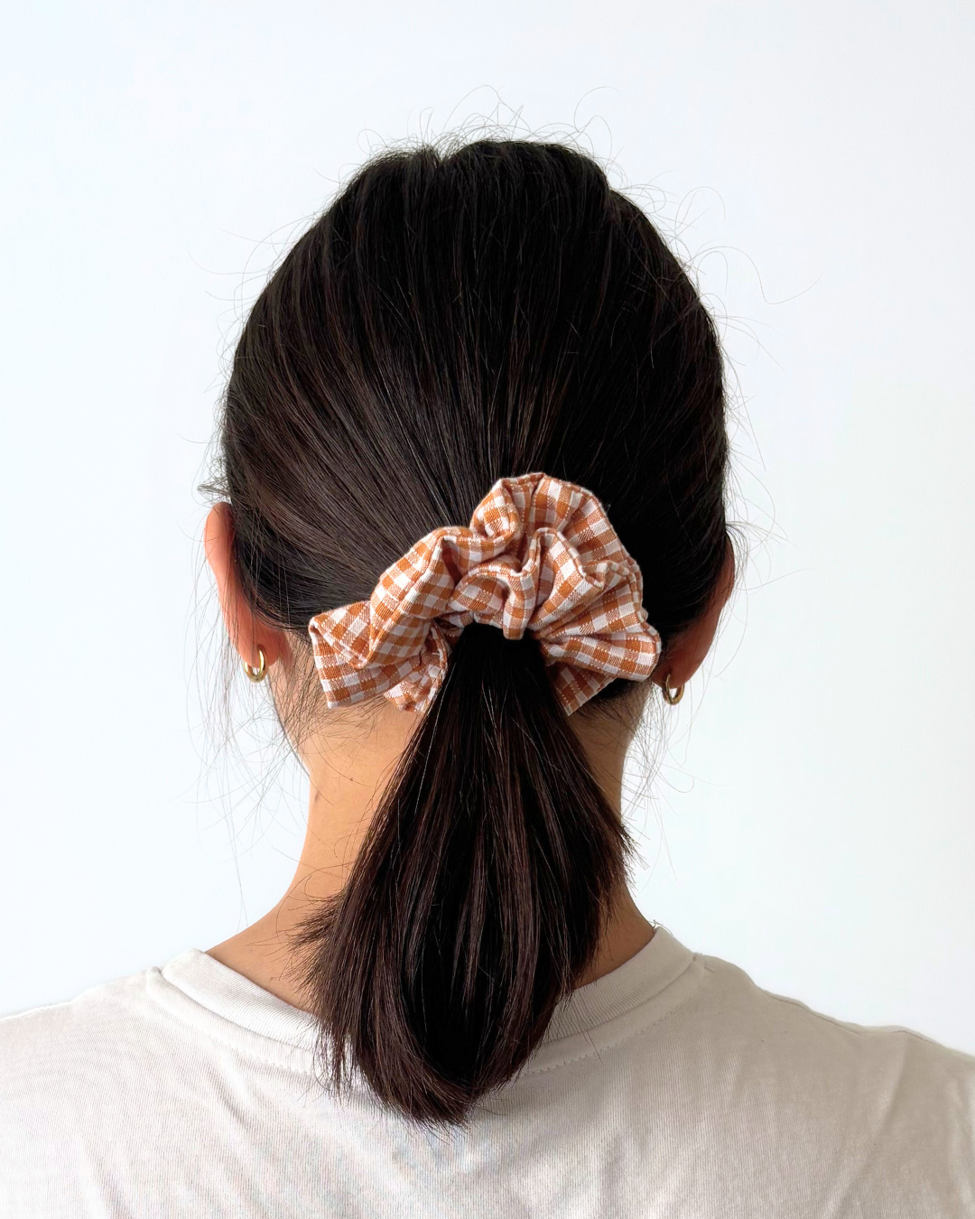 Chouchou vichy ocre jaune