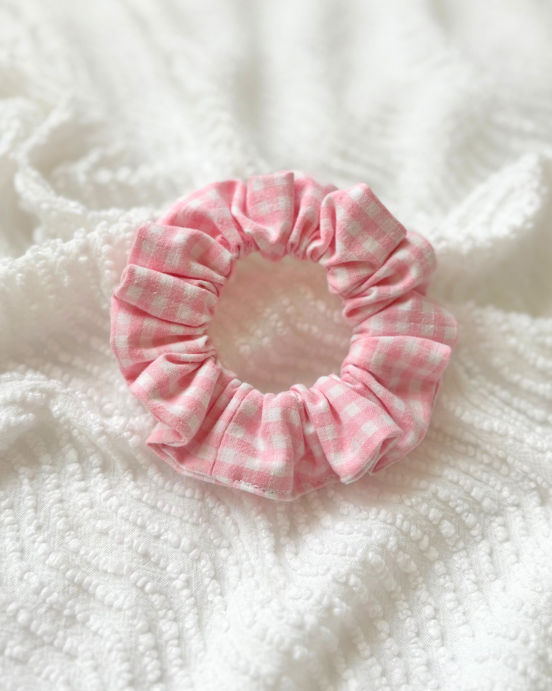 Chouchou vichy rose clair