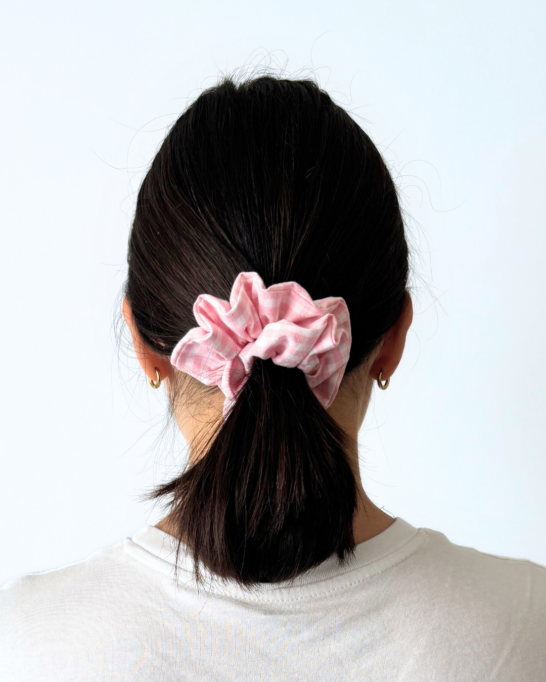 Chouchou vichy rose clair