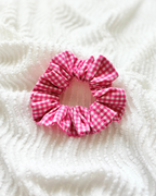 Chouchou vichy rose framboise