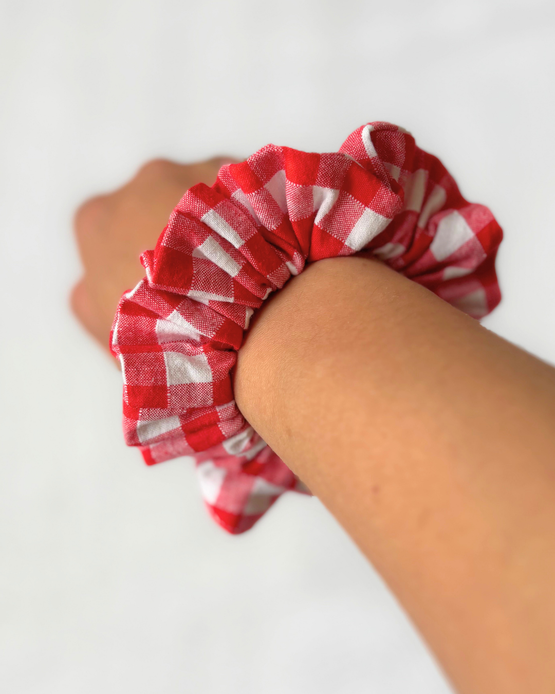 Chouchou vichy rouge