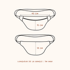 Sac banane velours Blanc & Fleurs 70s