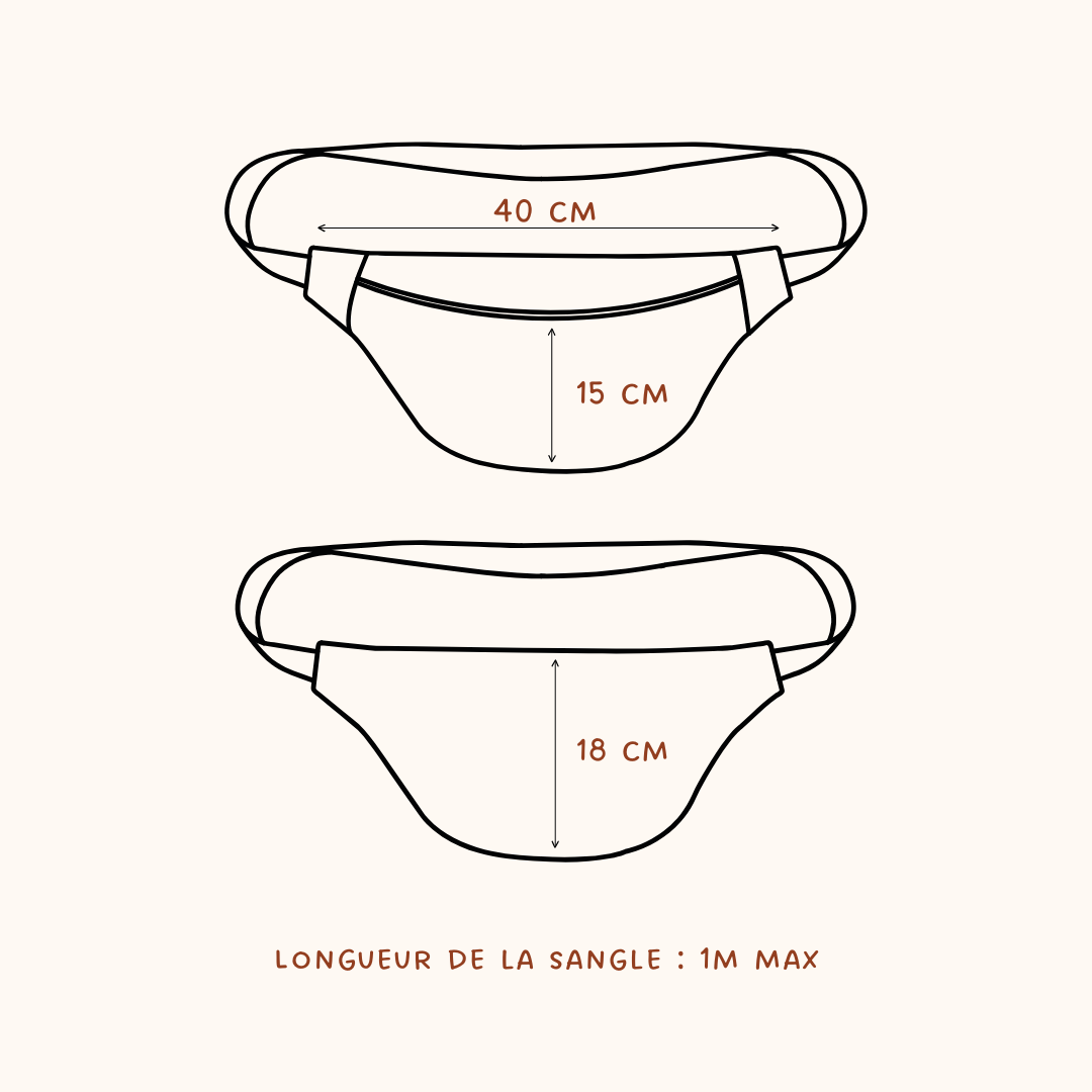 Sac banane velours Blanc & Fleurs 70s