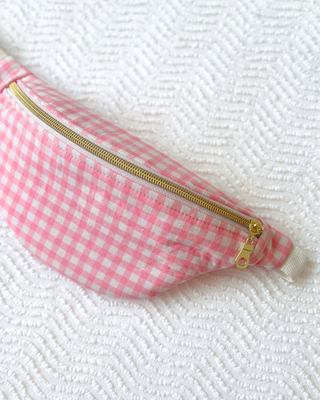Mini banane motif vichy rose