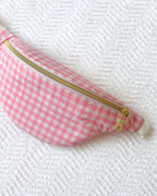 Mini banane motif vichy rose