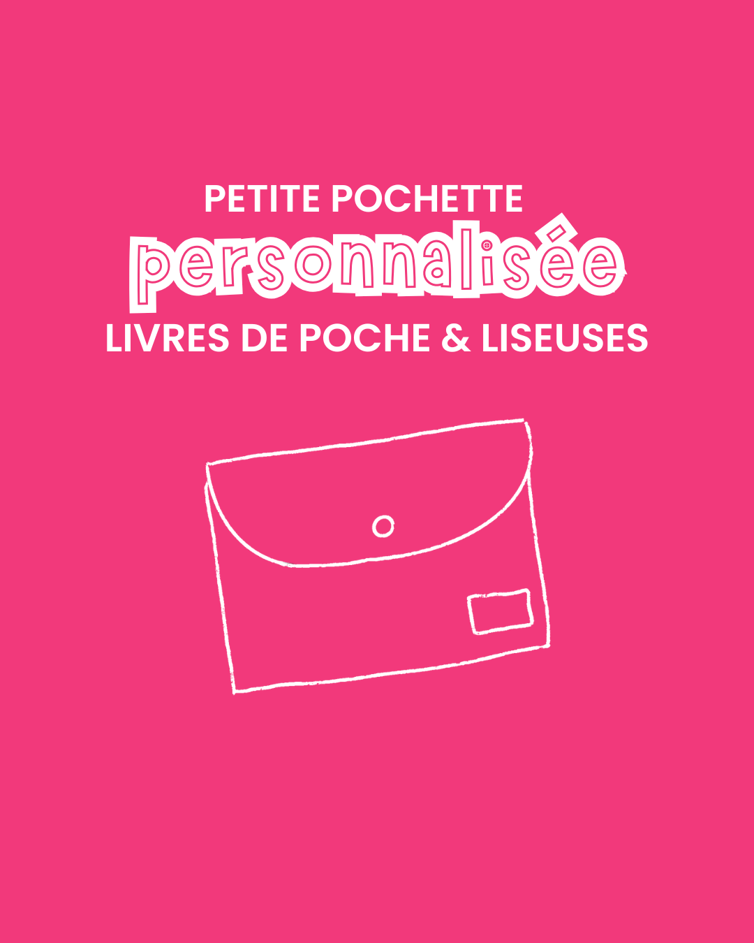 Petite pochette à livre & liseuse personnalisée