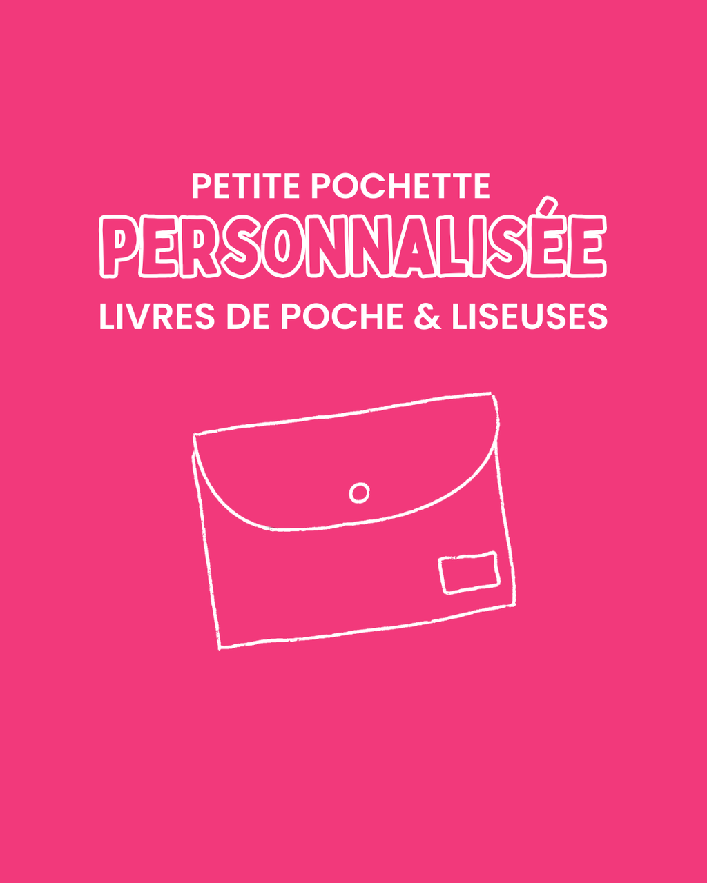 Petite pochette à livre & liseuse personnalisée
