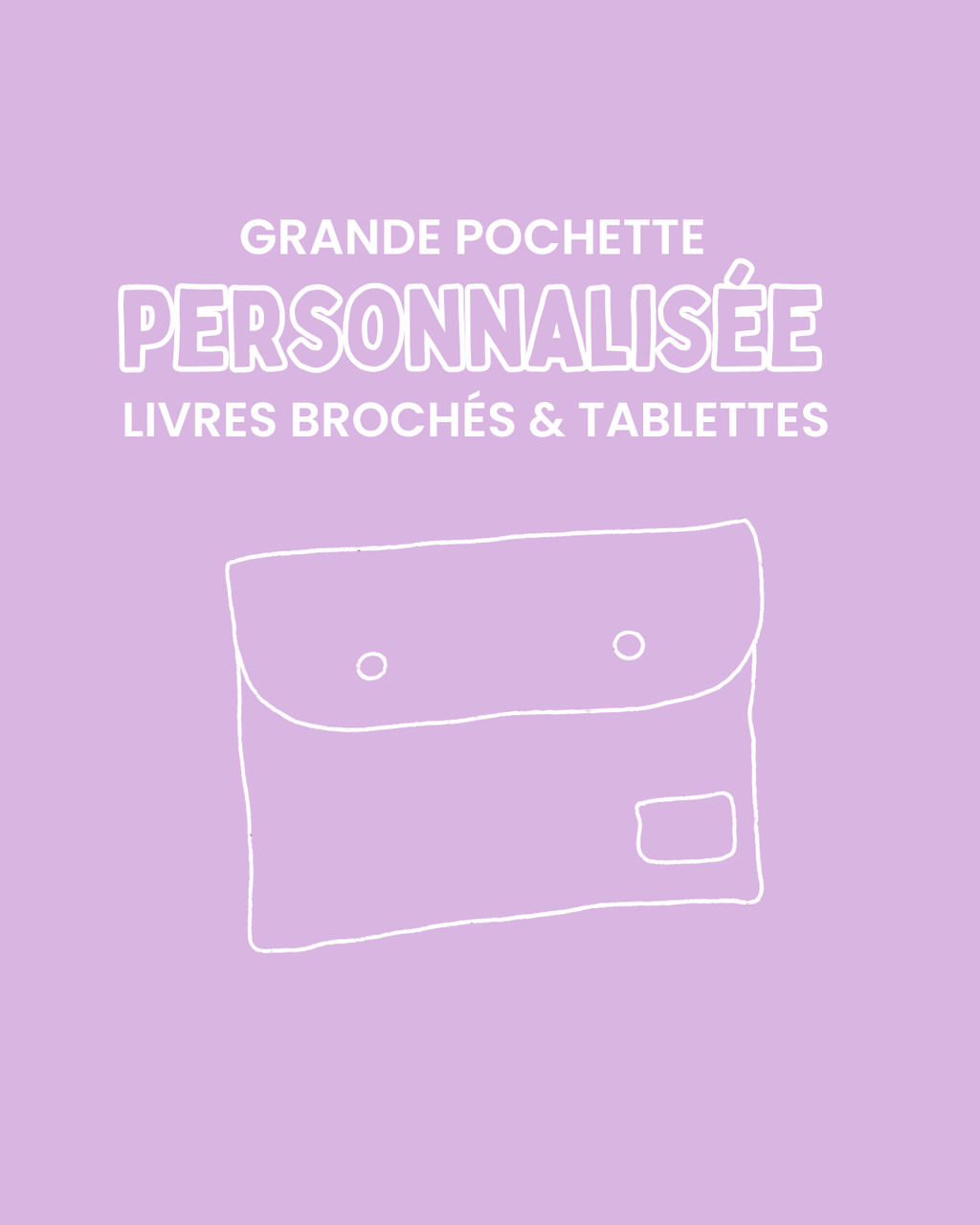 Grande pochette à livre & tablette personnalisée