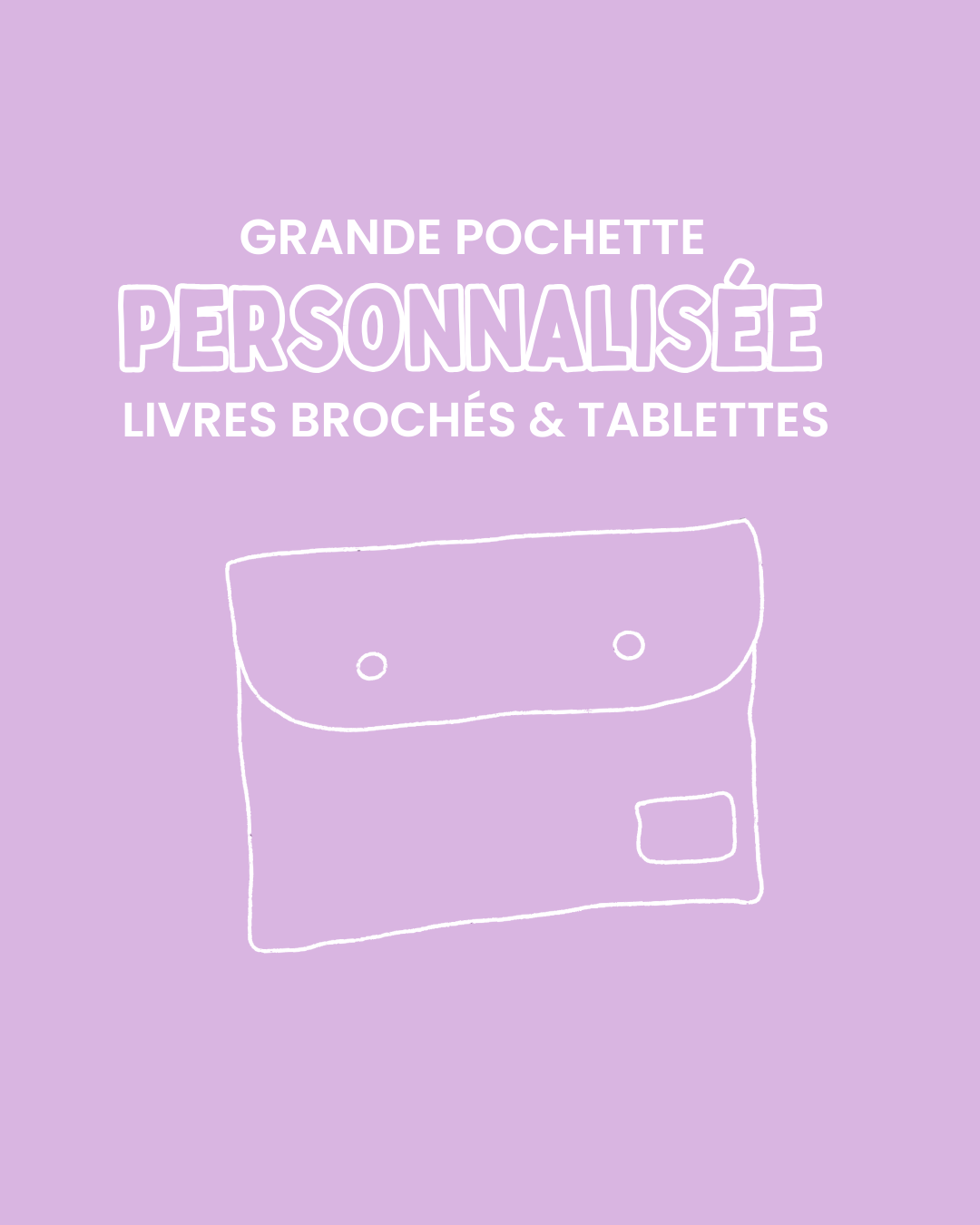Grande pochette à livre & tablette personnalisée