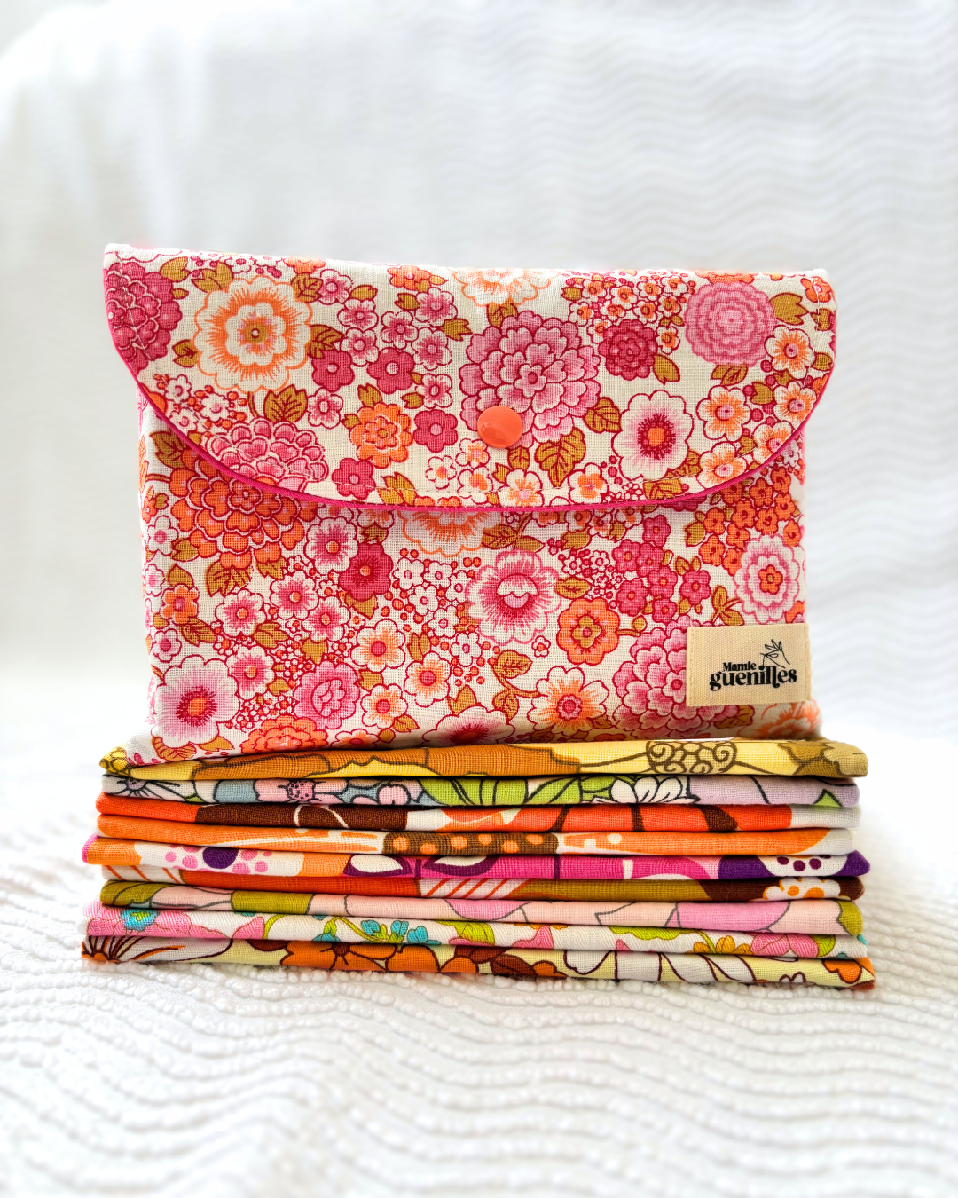 Pochette livre fleurs rose