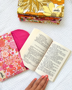 Pochette livre fleurs vintage orange