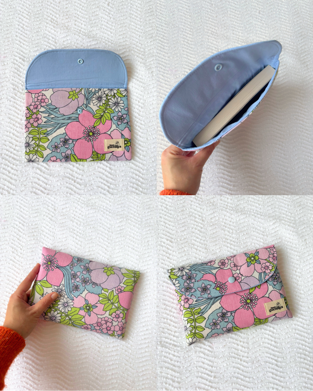 Petite pochette livre 70's rose & bleu