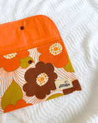 Pochette livre fleurs retro orange