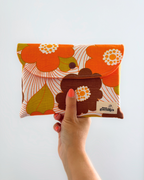 Pochette livre fleurs retro orange
