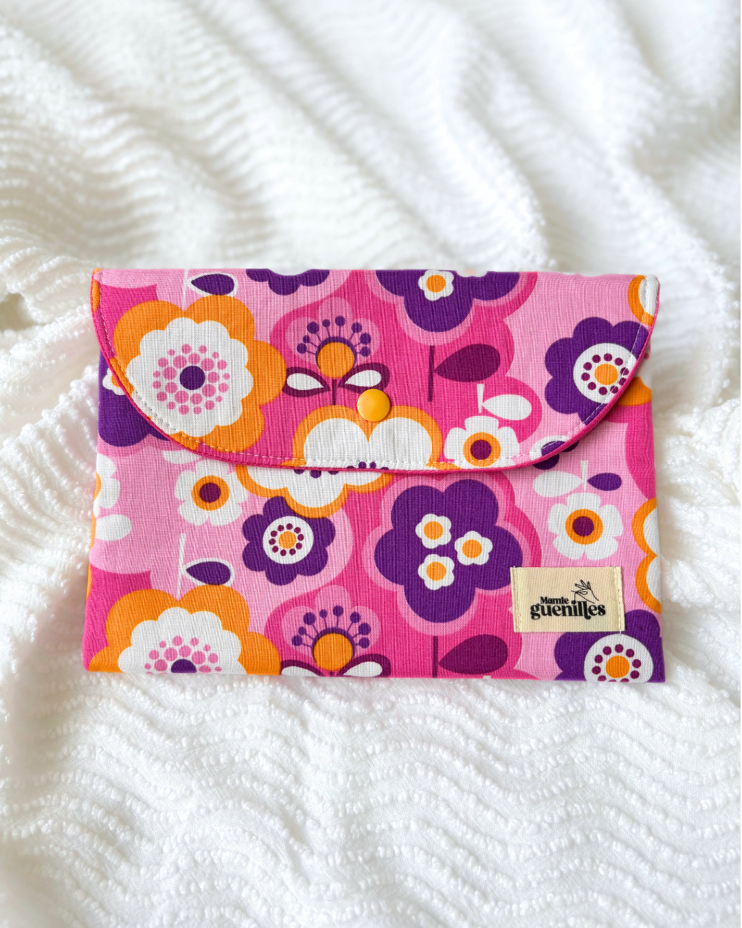 Pochette livre fleurs retro rose
