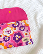 Pochette livre fleurs retro rose