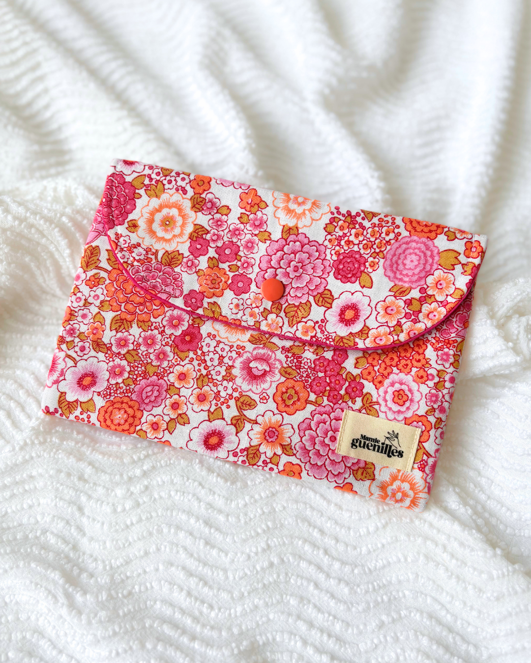 Pochette livre fleurs rose