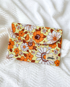 Pochette livre fleurs vintage orange