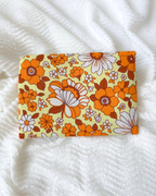 Pochette livre fleurs vintage orange