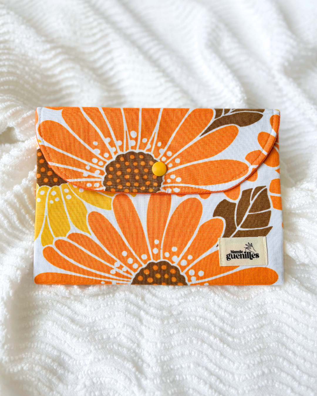Pochette livre tournesols orange & jaune