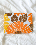 Pochette livre tournesols orange & jaune