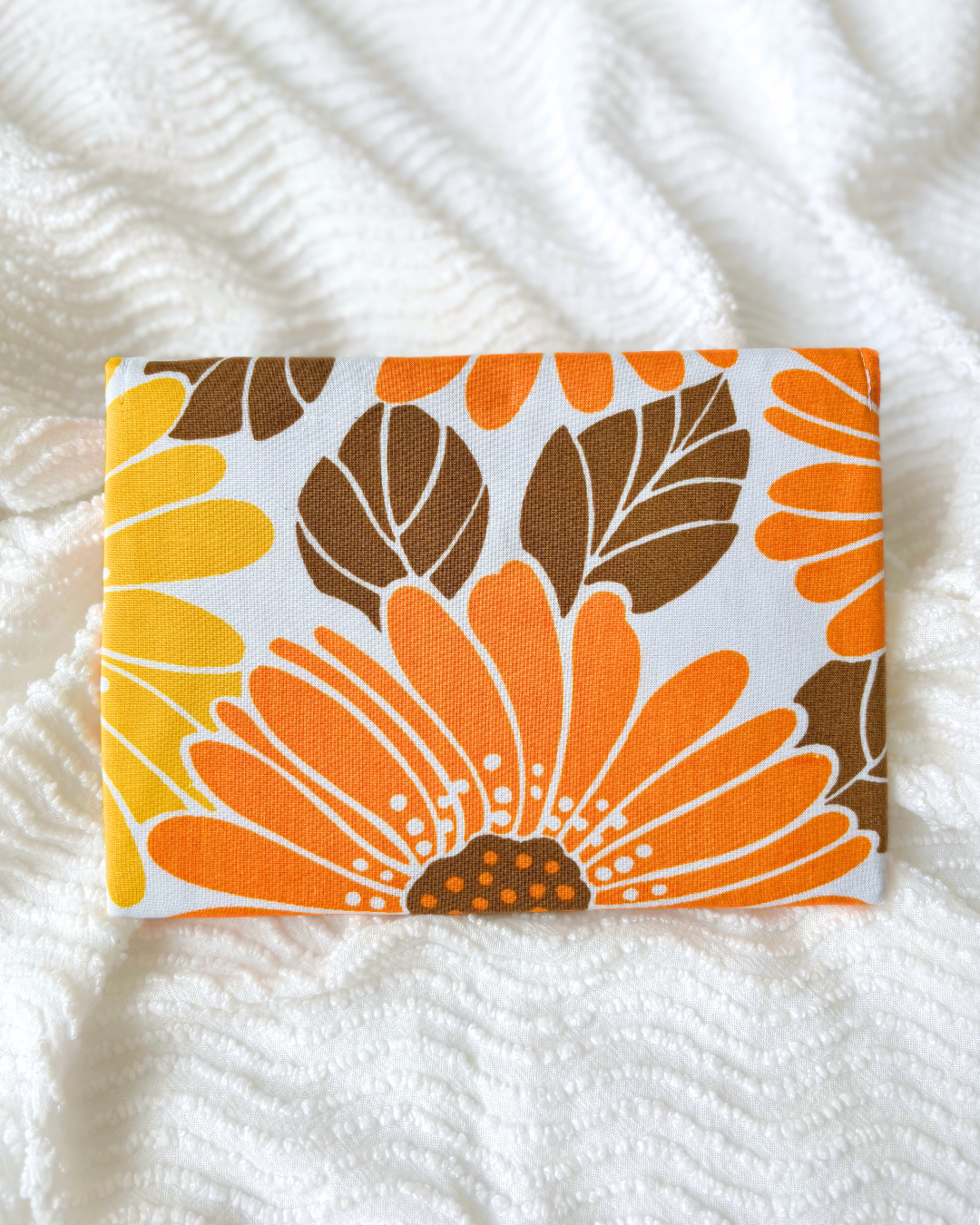 Pochette livre tournesols orange & jaune