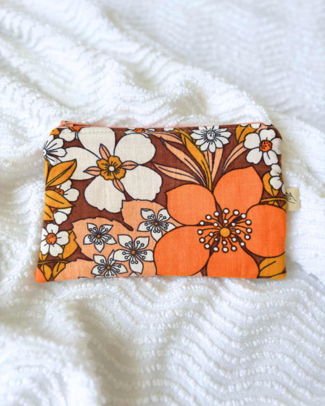 Pochette zip 70's orange