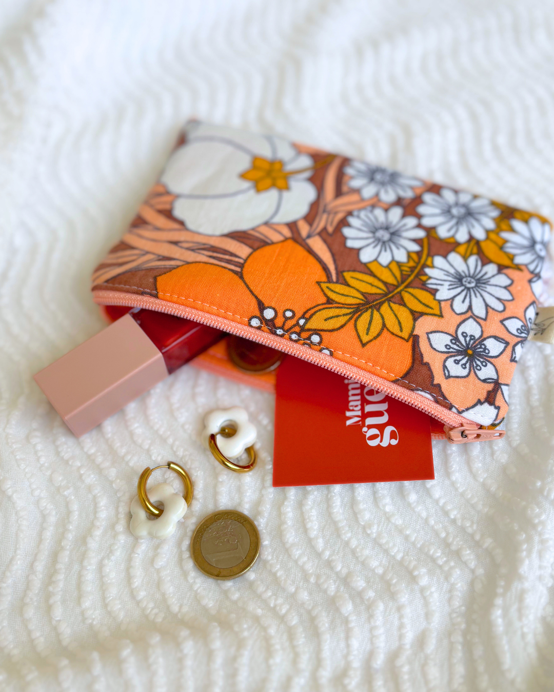 Pochette zip 70's orange