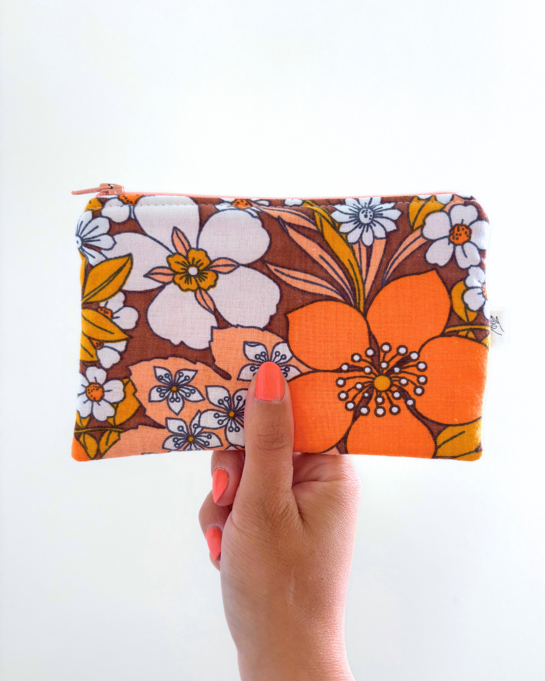 Pochette zip 70's orange