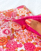 Pochette livre fleurs vintage orange