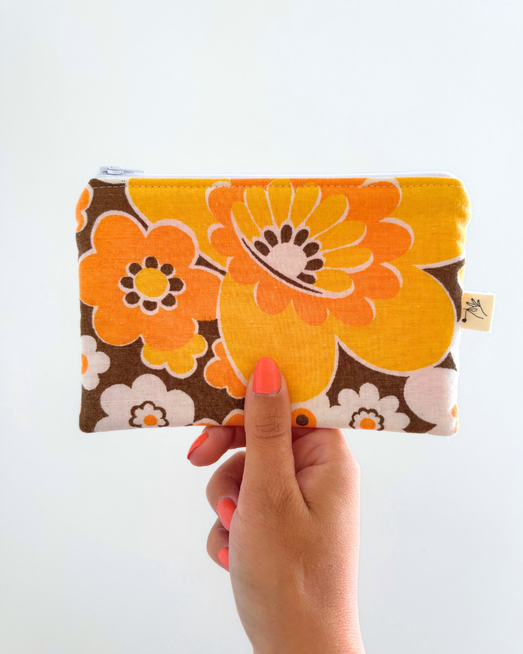 Pochette zip 70's jaune