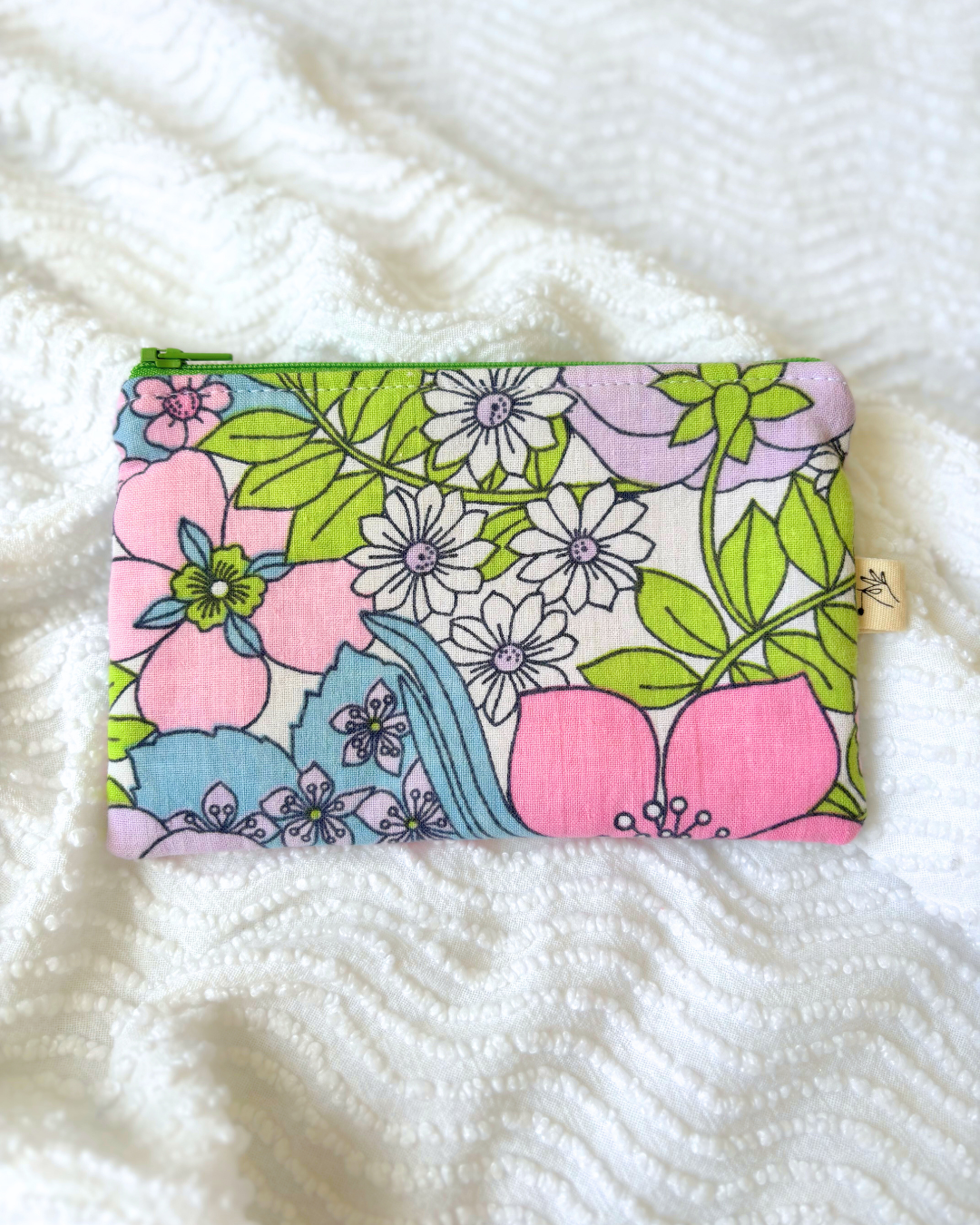 Pochette zip 70's rose