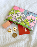 Pochette zip 70's rose