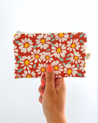 Pochette zip marguerites