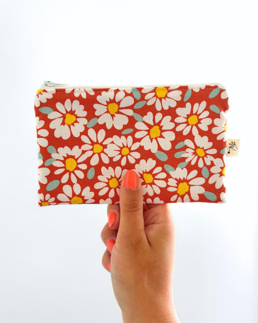 Pochette zip marguerites