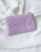 Pochette zip velours lila & fleurs