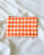 Pochette zip vichy orange