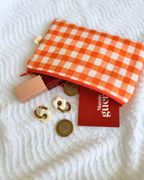 Pochette zip vichy orange
