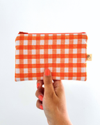 Pochette zip vichy orange