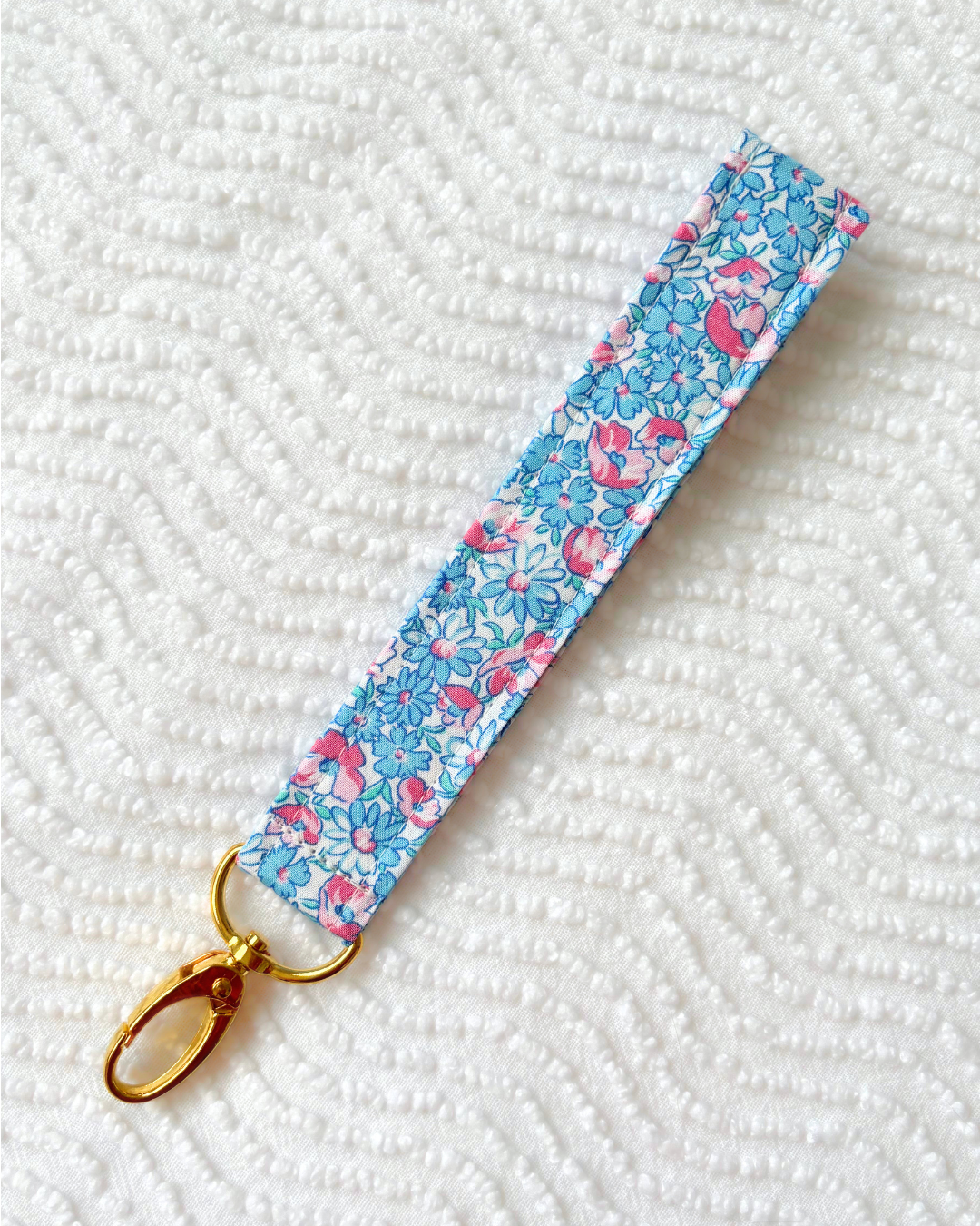Porte-clés liberty rose et bleu