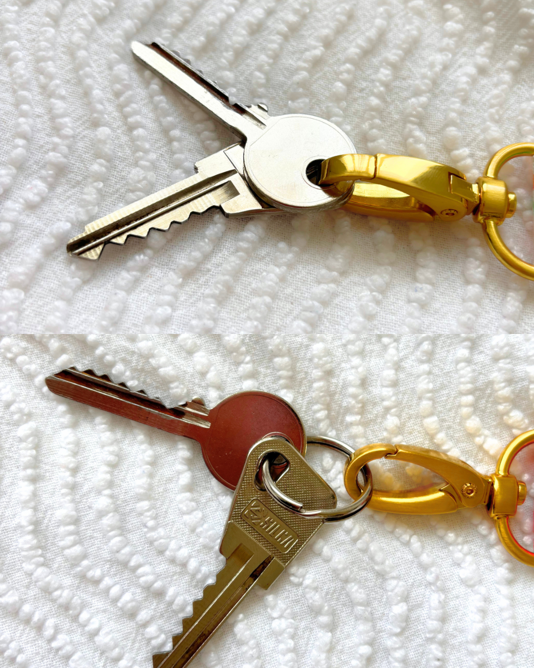 Porte-clés petites fleurs orange