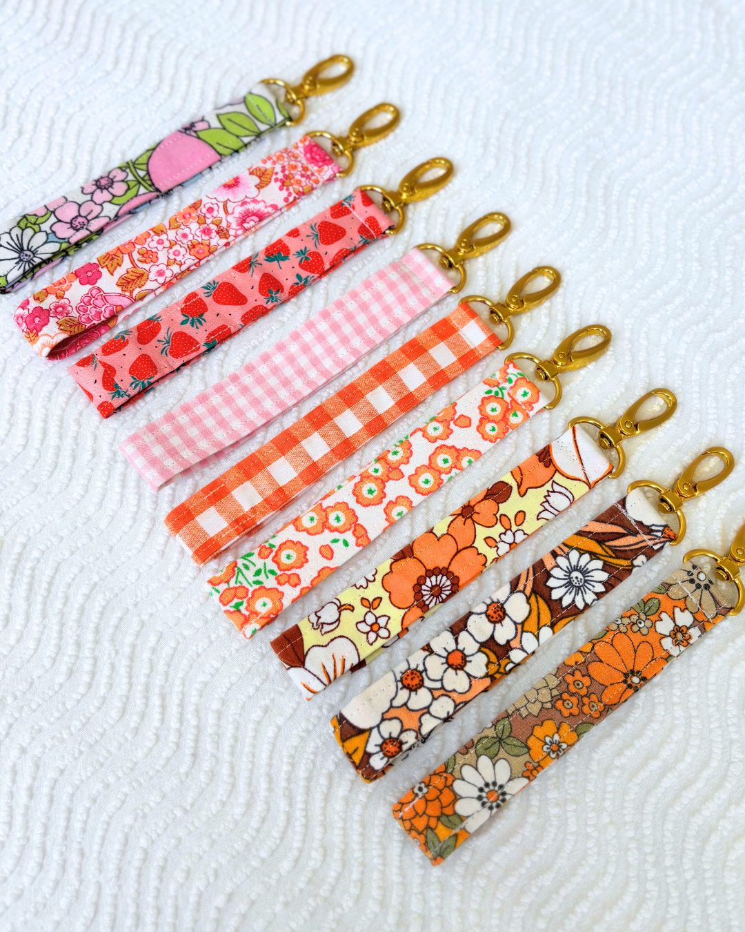 Porte-clés petites fleurs orange