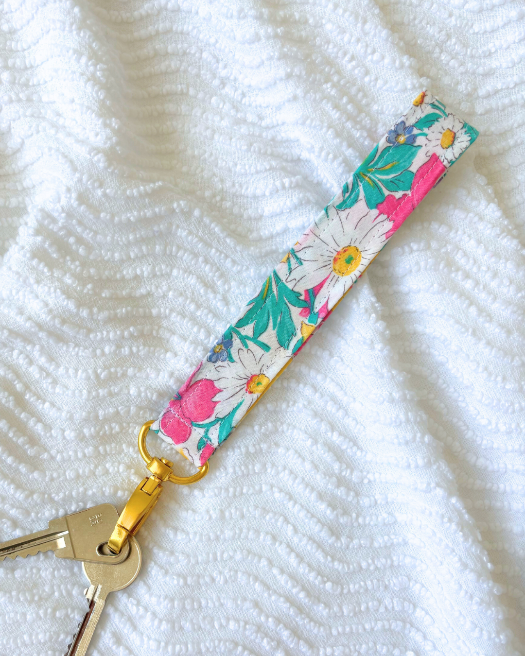 Porte-clés motif fleurs des champs