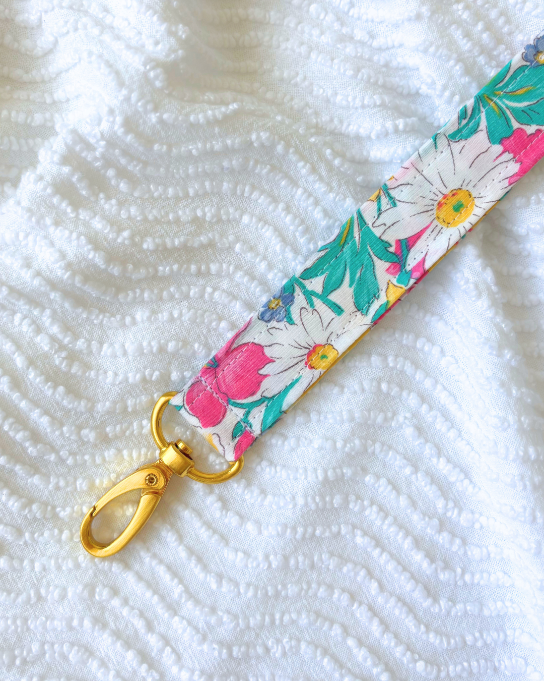 Porte-clés motif fleurs des champs