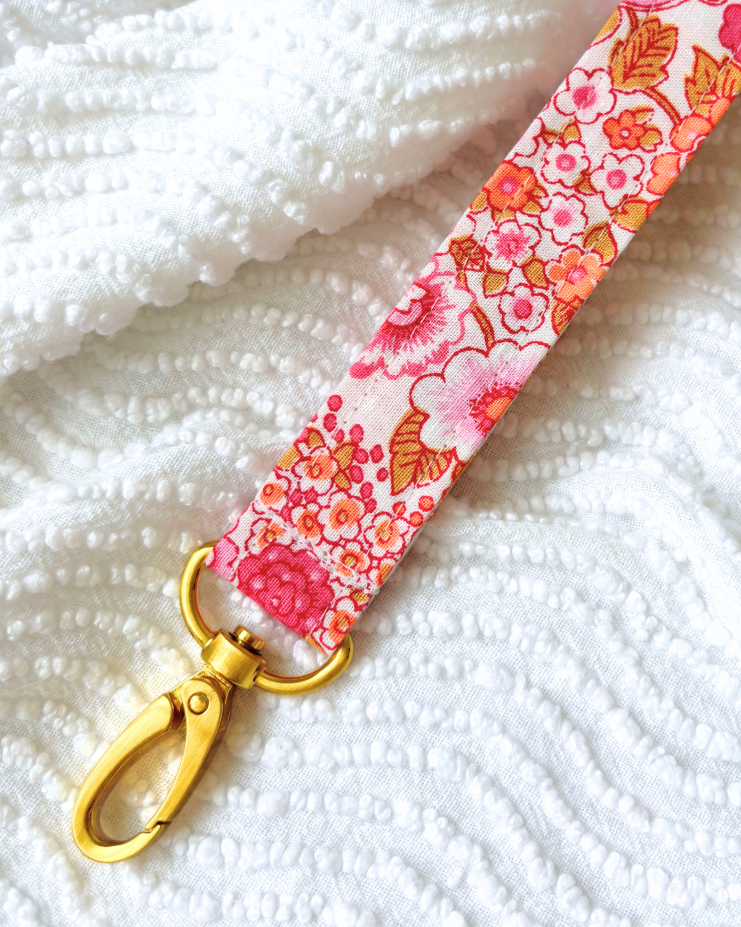 Porte-clés fleurs rose