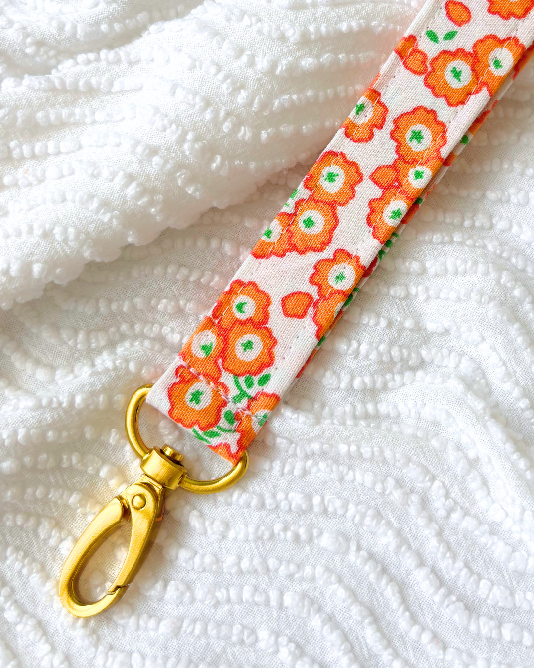 Porte-clés petites fleurs orange