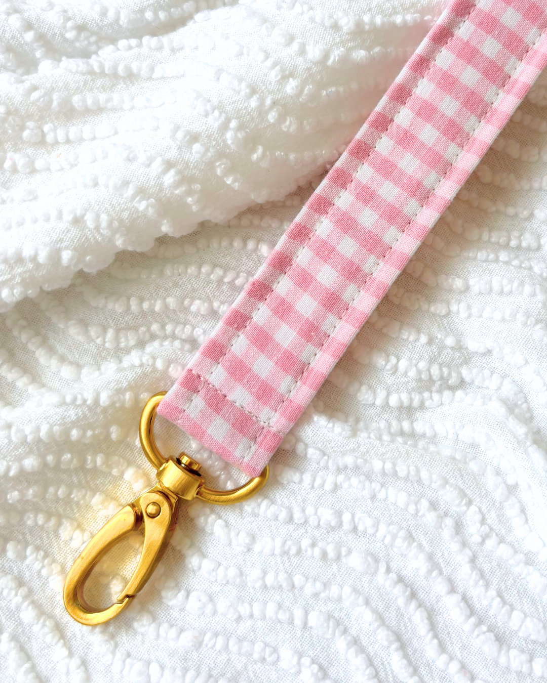 Porte-clés vichy rose