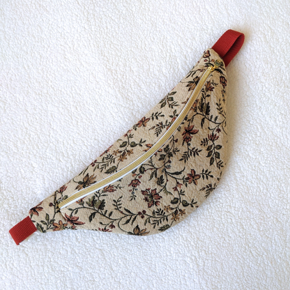 Sac banane motif fleurs anciennes