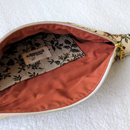 Sac banane motif fleurs anciennes