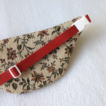Sac banane motif fleurs anciennes